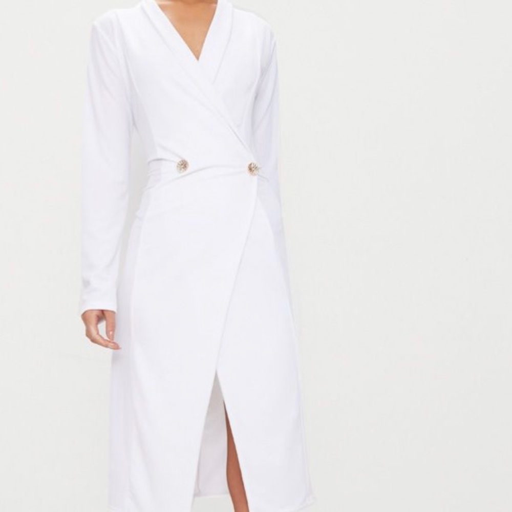 White button down dress from Pretty Little Things.